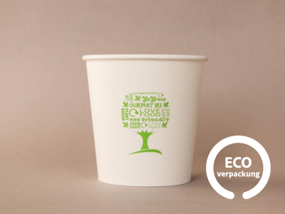 Bio-Papierschale GREEN TREE kompostierbar 700 ml (24 oz), Deckel erhältlich