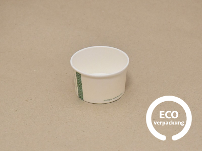 Bio Papierschale für Suppe kompostierbar 170 ml (6 oz), Deckel erhältlich