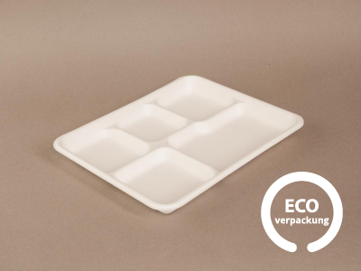 Eco Platte 5-teilig aus Zuckerrohr 26 x 21 x 2cm