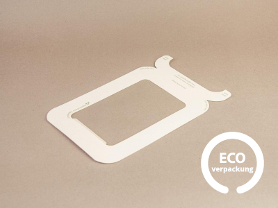 Klebedeckel Nr. 3 aus Biopapier mit PLA-Fenster für Gourmetboxen Nr. 3 (360 – 650 ml)