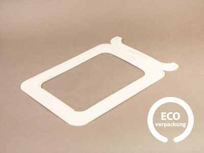 Klebedeckel Nr. 5 aus Biopapier mit PLA-Fenster für Gourmetboxen Nr. 5 (1200 – 1800 ml)