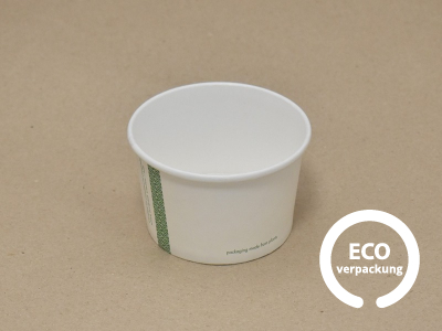 Bio Papierschale für Suppe kompostierbar 360 ml (12 oz), Deckel erhältlich