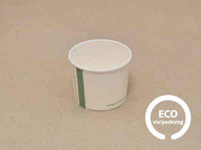 Bio Papierschale für Suppe kompostierbar 220 ml (8 oz), Deckel erhältlich
