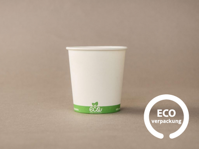Bio Papierbecher für heiße Getränke weiß ECO CUP 100 ml (4 oz)