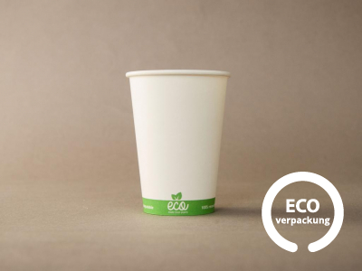 Bio Papierbecher für heiße Getränke weiß ECO CUP 180 ml (7 oz)