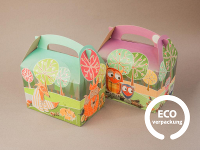 Eco-Tragebox für Kinder WOODLAND bunt 15,2 x 10 x 10,2 cm