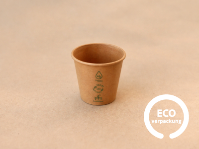 Bio Papierbecher PLASTIC FREE braun 100 ml (4 oz)