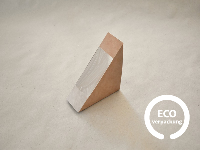Bio-Papierbox für Sandwich mit PLA-Fenster 52 mm