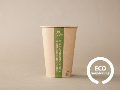 Bio Papierbecher ECO CUPS braun 180 ml (7 oz )