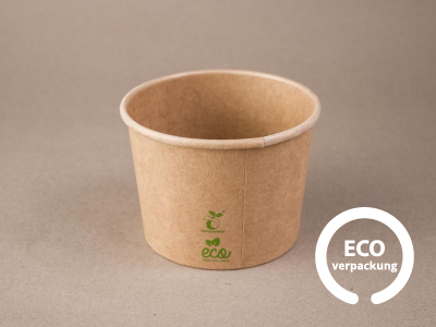 Bio-Papierschale für Suppe kompostierbar 390 ml (12 oz), Deckel erhätlich