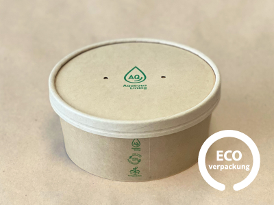 Bio Papierschale kraft 750 ml, Deckel erhältlich