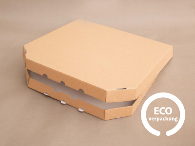 Bio-Papier-Pizzabox braun 330×330×35 mm 