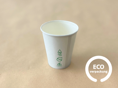 Bio Papierbecher PLASTIC FREE weiss 150 ml (6 oz)