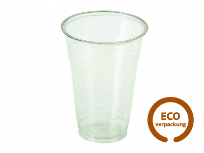 Bio PLA Becher für kalte Getränke ohne Logo 400 ml (16 oz)