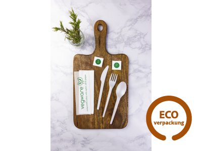 Bio-PLA Löffel-Messer-Gabel-Serviette-Pack