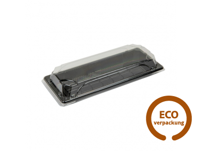 PET Sushibox 23 x 10,2 x 3 cm mit Deckel