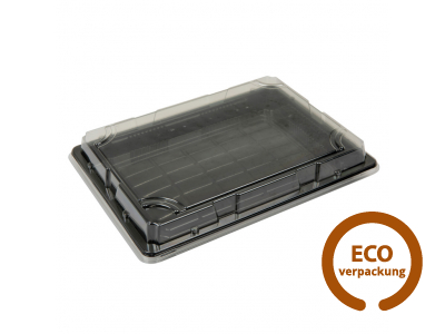 PET Sushibox 17,5 x 12,5 x 3 cm mit Deckel