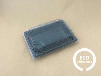 PET Sushibox 17,5 x 12,5 x 3 cm mit Deckel