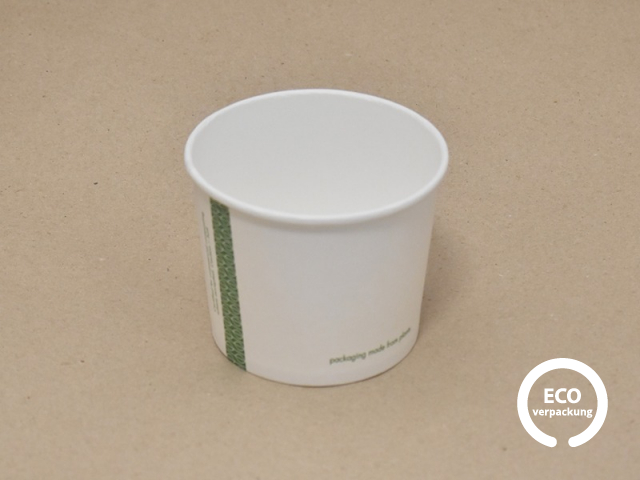 Bio Papierschale für Suppe kompostierbar 500 ml (16 oz), Deckel erhältlich
