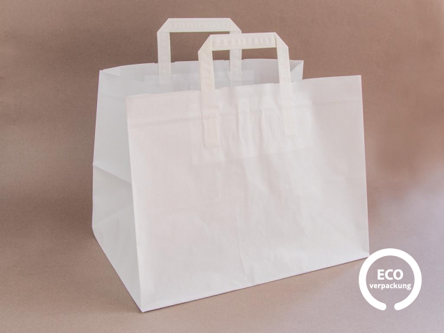 Bio-Papiertasche Menübox weiß 32 x 22 x 28 cm