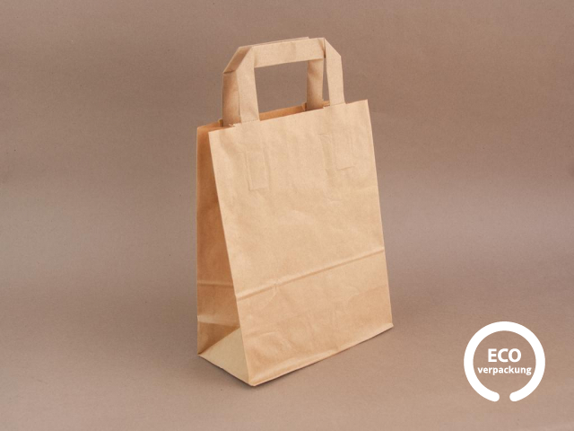 Bio-Papiertasche braun 18 x 9 x 22 cm 