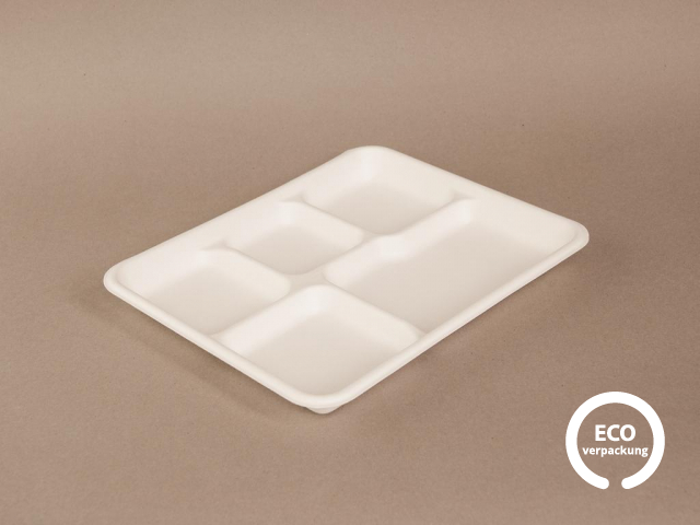 Eco Platte 5-teilig aus Zuckerrohr 26 x 21 x 2cm