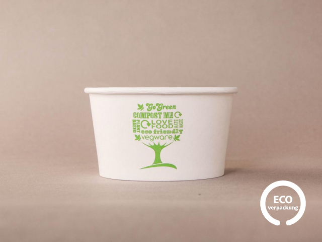 Bio-Papierschale GREEN TREE kompostierbar 360 ml (12 oz ), Deckel erhältlich