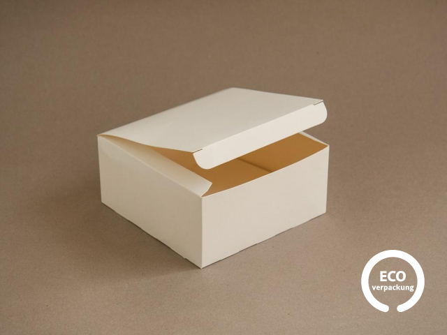 Bio-Papier-Tortenbox weiß 130 x 130 x 62 mm