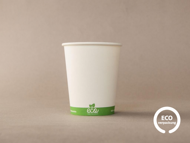 Bio-Papierbecher für heiße Getränke weiß ECO CUP 200 ml (8 oz)
