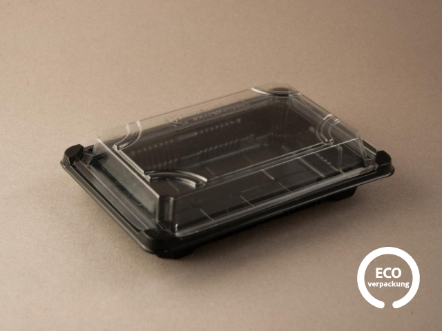 Bio-PLA-Sushibox 17,5 x 12,5 x 4 cm, mit Deckel 