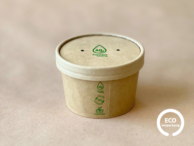 Bio-Papierschale für Suppe kompostierbar 260 ml (8 oz), Deckel erhältich