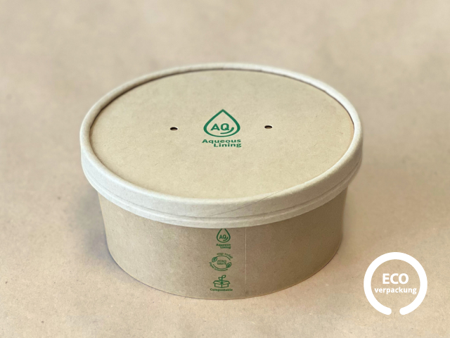 Bio Papierschale kraft 750 ml, Deckel erhältlich