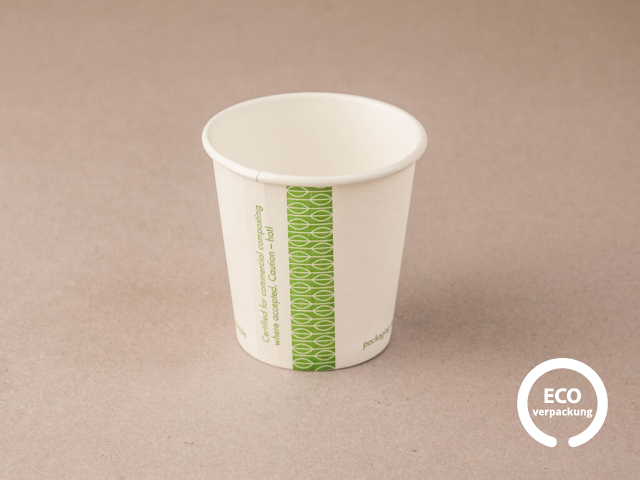 Bio Papierbecher für heiße Getränke weiß 100 ml (4 oz)