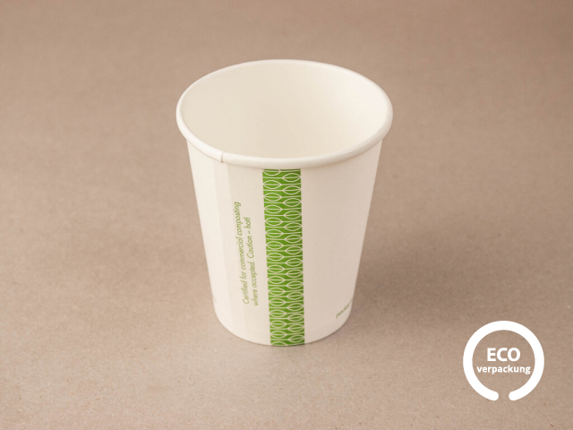 Bio Papierbecher für heiße Getränke weiß 150-170 ml (6 oz)