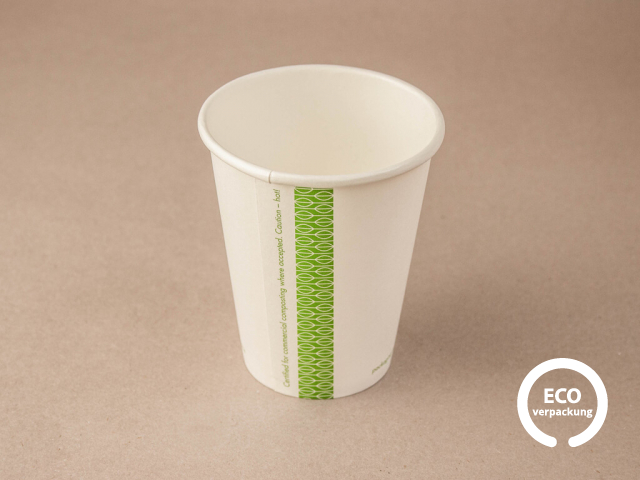 Bio-Papierbecher heiße Getränke weiß 200 ml (8 oz)