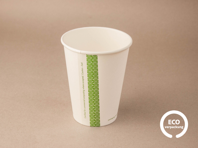 Biopapier-Becher für heiße Getränke weiß 300-350 ml (12 oz)