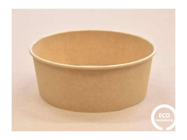 Bio Papierschale kraft mit PE Oberfläche 1300 ml, Deckel erhältlich