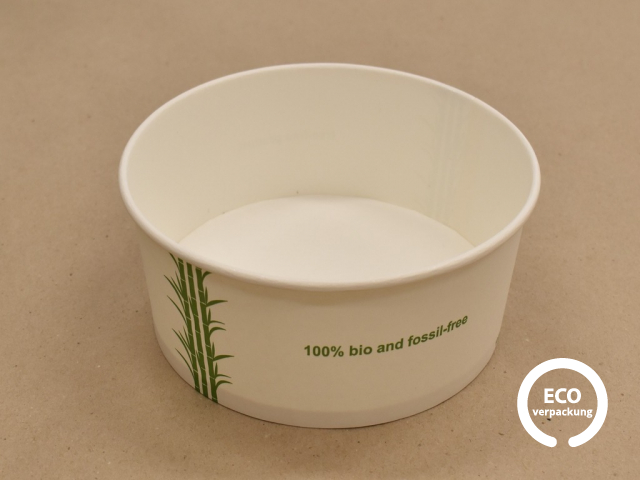 Bio Papierschale weiss 1300 ml, Deckel erhältlich