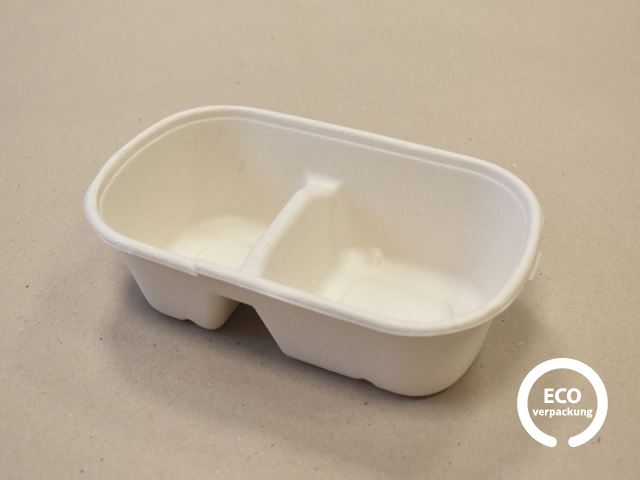 Dose aus Zuckerrohr 2-teilig, Deckel separat
