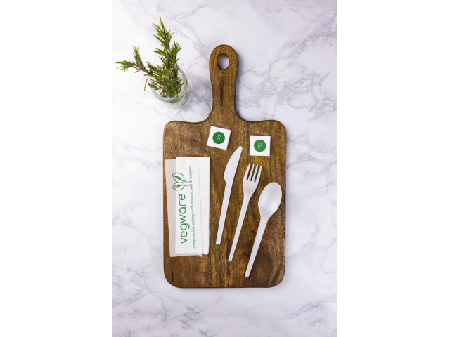 Bio-PLA Löffel-Messer-Gabel-Serviette-Pack