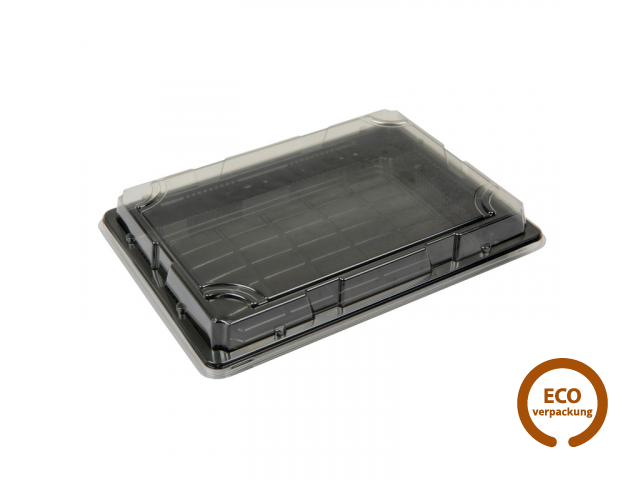 PET Sushibox 19,5 x 13,5 x 3 cm mit Deckel