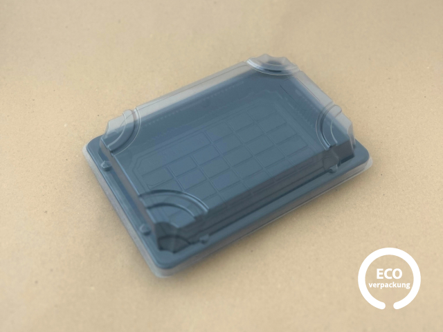 PET Sushibox 19,5 x 13,5 x 3 cm mit Deckel