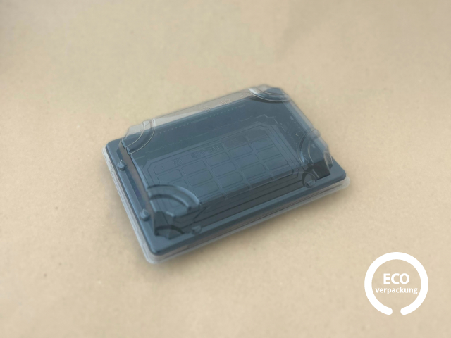 PET Sushibox 17,5 x 12,5 x 3 cm mit Deckel